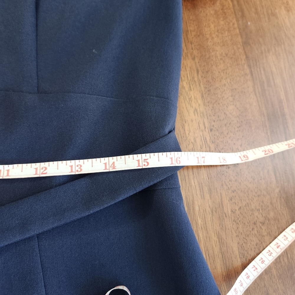 Stop Staring Navy Dress with Cream Trim - Picture 7 of 11